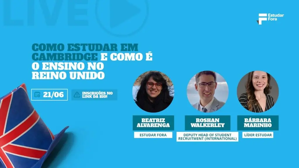 Como estudar em Cambridge e o ensino no Reino Unido: evento online e gratuito